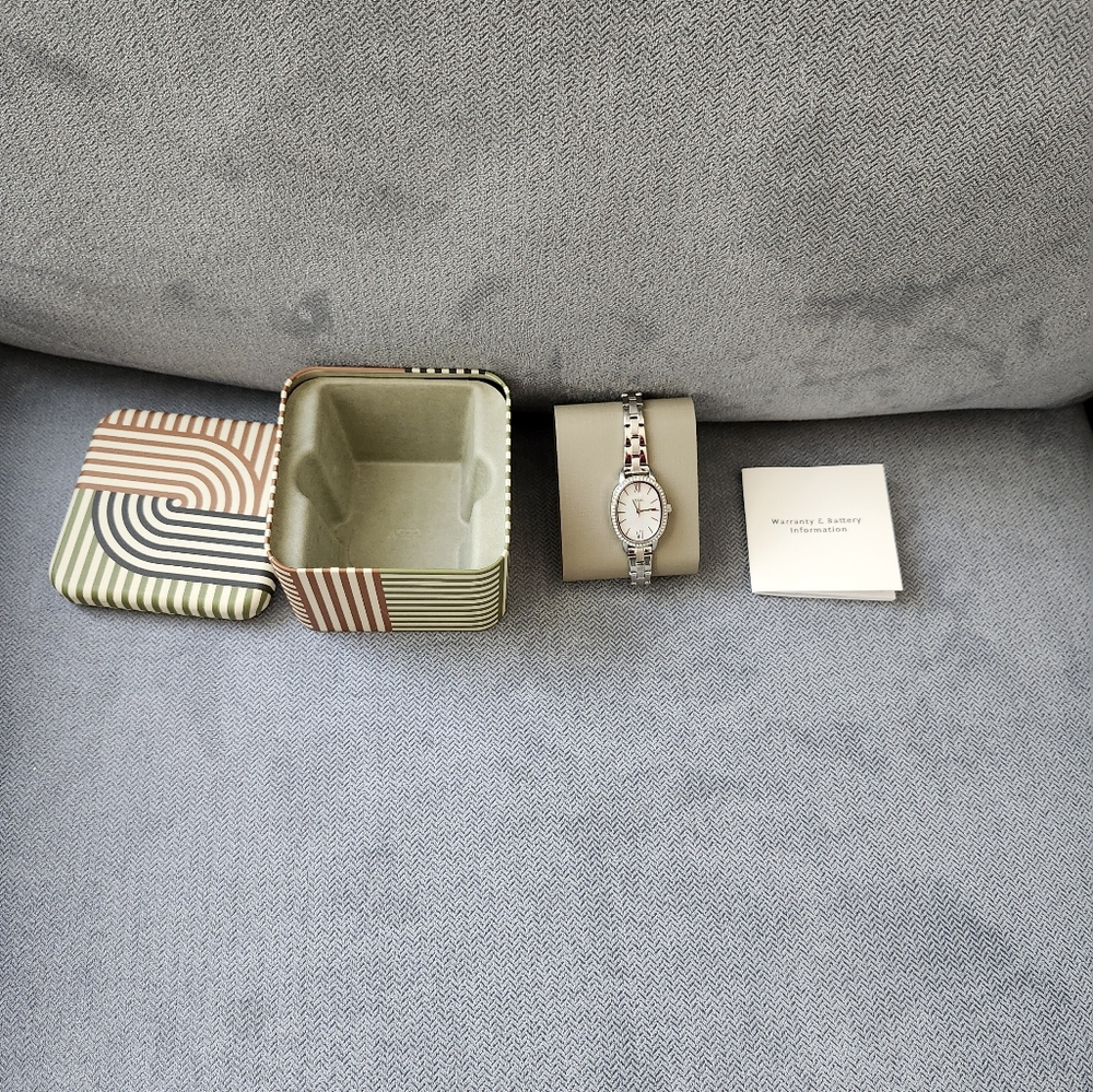 Fossil Silver and Pink Watch Elegant Accessory